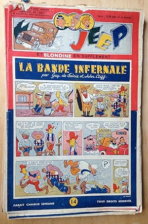 Jeep et Blondine. Revue belge 15 numéros.
