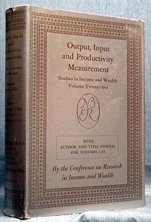 Output, Input, And Productivity Measurement