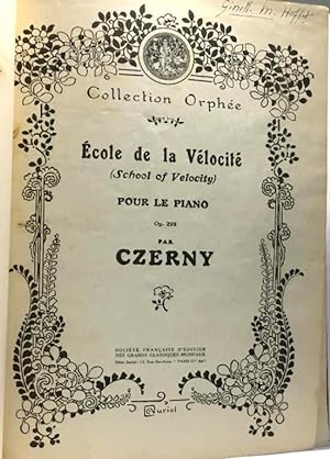 École de vélocité pour le piano Op. 299 --- collection orphée