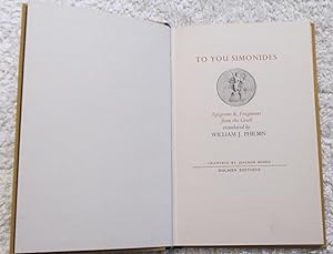 To You Simonides - Epigrams and Fragments from the Greek