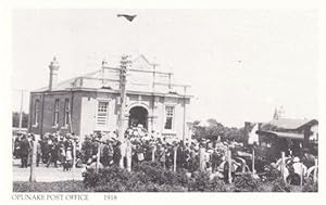 Opunake Taranaki Post Office in 1918 During WW1 New Zealand Postcard