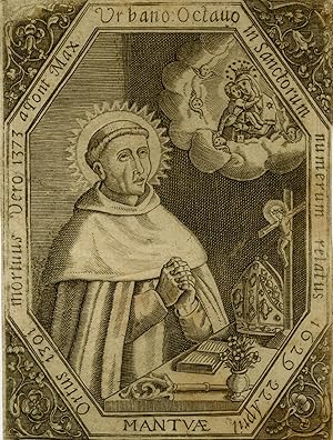 Rare Antique Master Print-RELIGION-SAINT ANDREA CORSINI-FIESOLE-Viscardi-1629