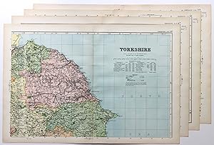 Bacon's Maps of Yorkshire (four maps: N.W./N.E./S.E./S.W.)
