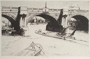 1928 John Winkler Etching Waterloo Bridge
