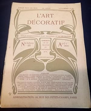 L'Art Décoratif - Revue Internationale d'Art industriel et de Décoration - N.23 - Aout 1900 - 2e ...