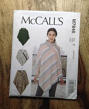 McCALL'S SEWING PATTERN: #M7846: MISSES PONCHOS