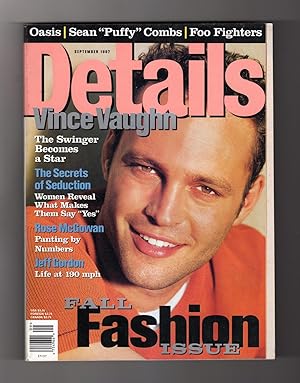 Details Magazine - September,1997. Vince Vaughn Cover; Rose McGowan; Jeff Gordon; Secrets of Sedu...