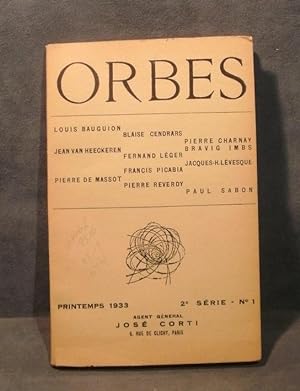 Orbes, numéro 1 deuxième série, printemps 1933