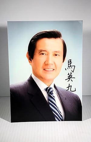 Ma Ying-jeou. President of Taiwan. Colour photograph. Signed