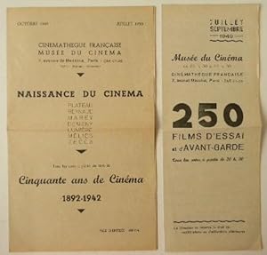 PROGRAMMES DES PROJECTIONS : NAISSANCE DU CINEMA  250 FILMS DAVANT-GARDE.