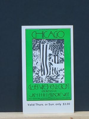 Bill Graham/Fillmore TICKET #211 (Chicago, Guess Who, Seals & Crofts )