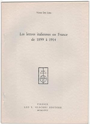 Les Lettres italiennes en France de 1899 à 1914.