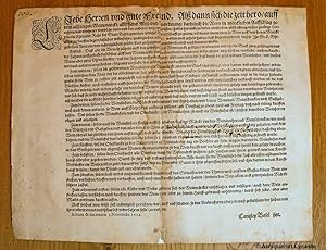 Basel 1634: Dekret / Verordnung, Wein und Weinhandel betreffend.