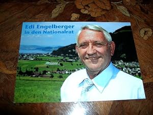 Carte postale en couleur signée - Autographe original d'Edi Engelberger IN DEN NATIONALRAT