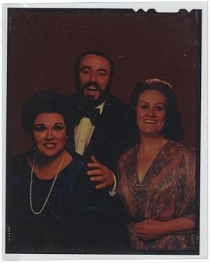 Photographic colour interpositive with Luciano Pavarotti and Joan Sutherland, ca. 1975