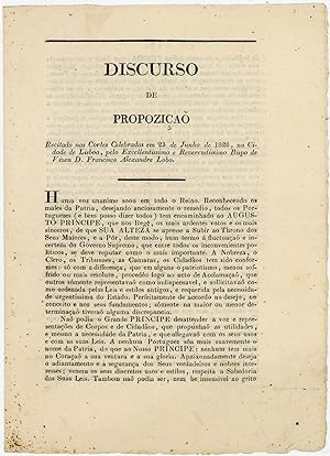 Discurso de propozição: recitado nas cortes celebradas em 23 de junho de 1828, na cidade de Lisboa