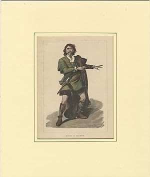 Role portrait as Macbeth. Hand-coloured engraving by Moritz Klinkicht after V.W. Bromley