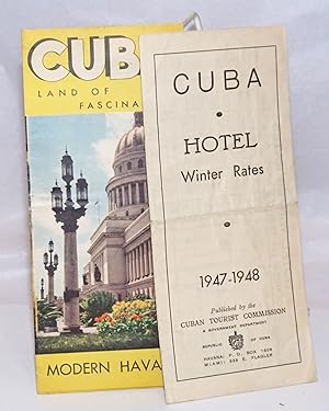 Cuba. Hotel Winter Rates. 1947-1948. Hotels, Name and Address. Rooms (with bath/without bath). Eu...