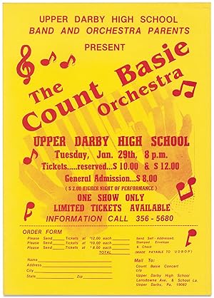 [Jazz Poster:] Upper Darby High School. The Count Basie Orchestra .