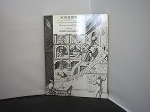 Sotheby's London - Catalogue of Continental Printed Books, Manuscripts and Music, 1 and 2 Decembe...