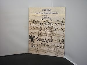 Sotheby's London - Fine Printed and Manuscript Music, 17th May1990