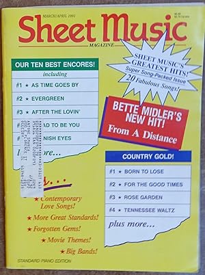 Sheet Music Magazine: March/April 1991 (Standard Piano Edition) Vol. 15 No. 2