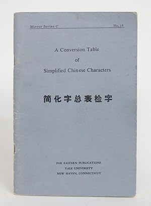 A conversion Table of Simplified Chinese Characters