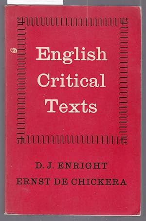 English Critical Texts 16th Century to 20th Century