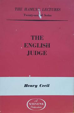 The English Judge - The Hamlyn Lectures - Twenty Second Series