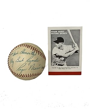 Roger Maris Baseball Inscribed to the New York Yankees' 1961 Team Photographer [with] Roger Maris...