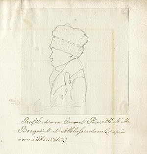 Portrait drawing Boogaert van Alblasserdam 19th. c.