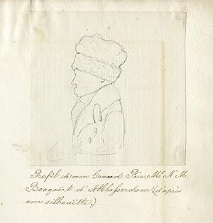 Portrait drawing Boogaert van Alblasserdam 19th. c.