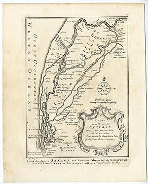 AFRICA-SENEGAL RIVER-MAURITANIA Jakob VAN DER SCHLEY after PREVOST-BELLIN, 1747