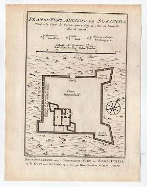 AFRICA-GUINEE-ENGLISH FORTRESS-SUKONDA 'Plan du fort Anglois de Sukonda.' Jacobus SCHLEY after PR...