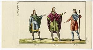 ANGLO SAXON-MAN-MANTLE-COSTUME-PL.13 After FERRARIO, 1823