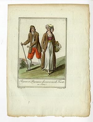 Antique Print-WOMAN-MAN-TRIESTE-ITALY-COSTUME-Grasset-Labrousse-c.1795
