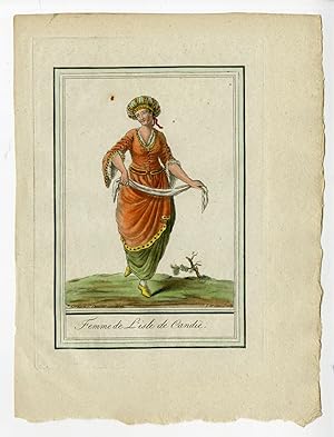 Antique Print-WOMAN-ISLAND CANDIE-CRETE-COSTUME-Grasset-Labrousse-c.1796