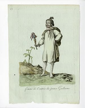 2 Antique Prints-PRINCE WILLIAM SOUND-ALASKA-COSTUME-Grasset-Mixelle-1784