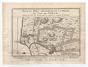 AFRICA-GUINEE-ENGLISH FORTRESS-TOWN-CAP CORSE 'Plan du fort Anglois et de la ville du Cap de Cors...