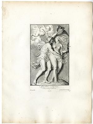Antique Print-APOLLO AND DAPHNE-PUTTI-PL.XXVI-POOL after BOSSUIT-1727