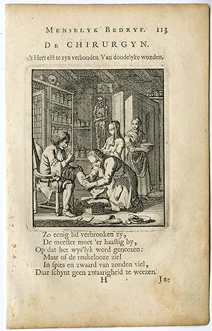 Antique Print-PROFESSION-DE CHIRURGYN-SURGEON-Luiken-Clara-c.1700