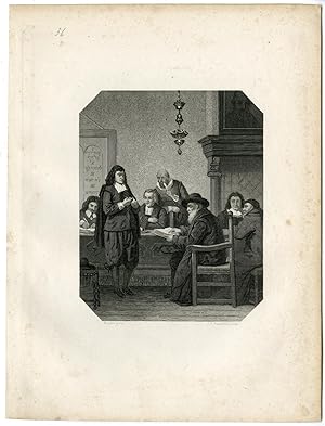 Antique Print-SPINOZA-JEWISH-DUTCH PHILOSOPHER-STEELINK after LENNEP-1880