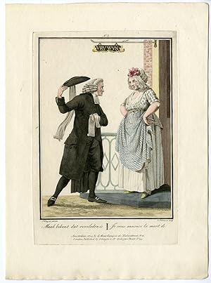 Antique Print-COSTUME-DUTCH-DRESS-ANNOUNCING DEATH-LOUIS PORTMAN after KUYPER-1808