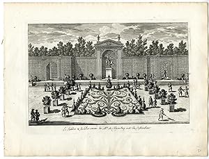 Antique Print-VILLA-GARDENS-CHAMLAY-ARCHITECTURE-PERELLE after own design-c.1670