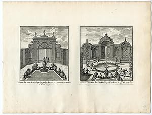 Antique Print-TRELLIS ROOM-MORSTEIN-MONTROUGE-ARCHITECTURE-PERELLE after own design-c.1670