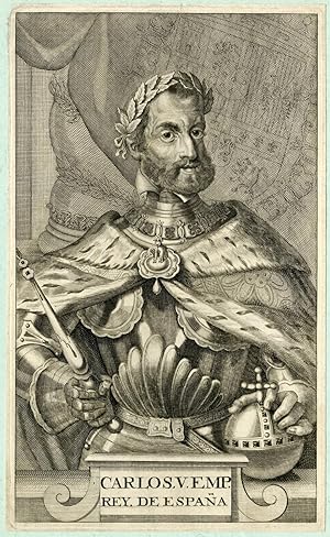 Antique Print-CHARLES V-HOLY ROMAN EMPEROR-KING-SPAIN-PORTRAIT-ANONYMOUS-c.1700
