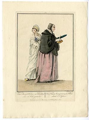 Antique Print-COSTUME-DUTCH-MOTHER-DAUGHTER-LOUIS PORTMAN after KUYPER-1808