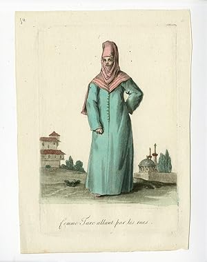 Antique Print-WOMAN-TURKISH-COSTUME-Desrais-Grasset-Mixelle-1784