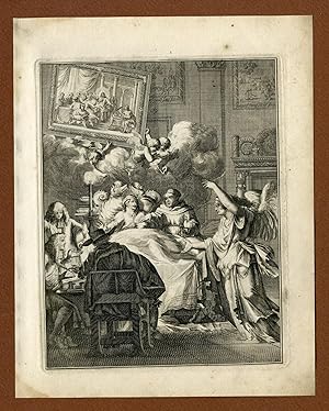 Antique Print-SICK MAN-LAST WILL-TESTAMENT-NOTARY-10-HOOGHE after VIGNE-1694