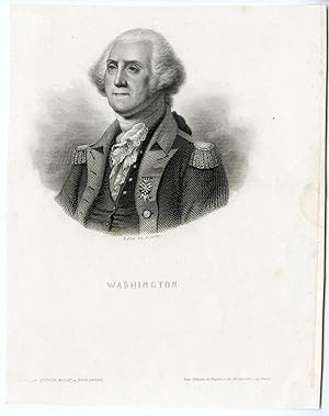 Antique Print-GEORGE WASHINGTON-PRESIDENT-USA-PORTRAIT-BALLIN after unknown artist-1850